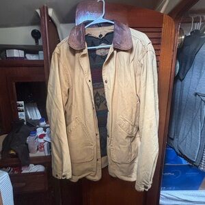Woolrich Beige Jacket with Dark Brown Collar